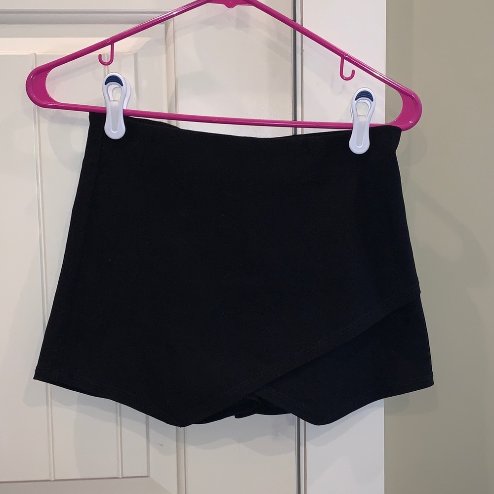 Black asymmetrical skort
